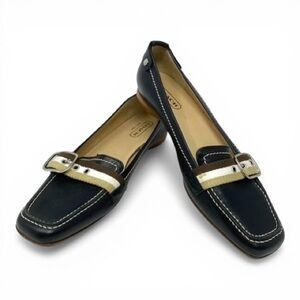 Coach Vintage Lia P481 Black Leather Buckle Loafers Woman 9.5